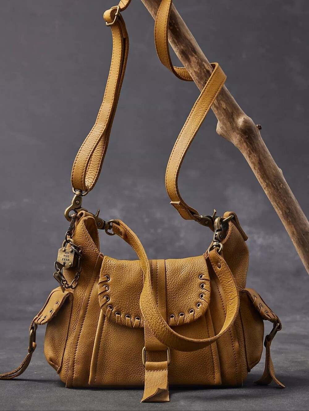 Free People Leather Yellow Baby Leigh Bag
